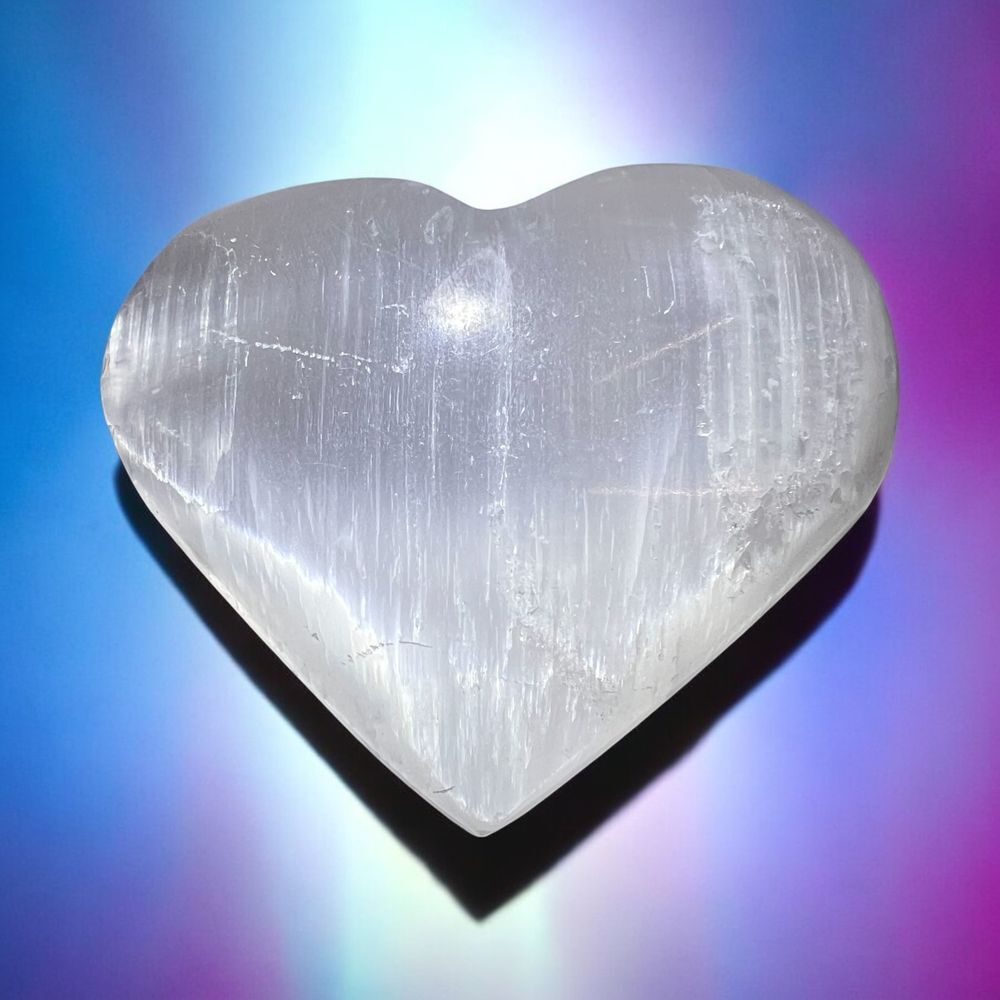 Selenite Crystal Heart Carving
